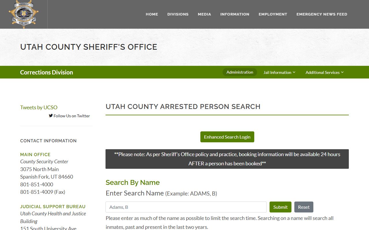 Utah County inmate search for Orem area booking releases