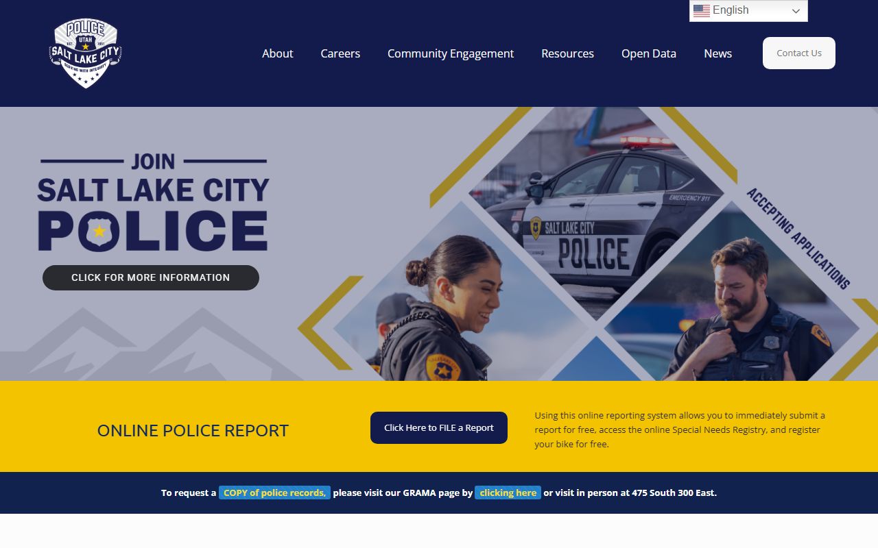 Salt Lake City Police Department website for booking release records