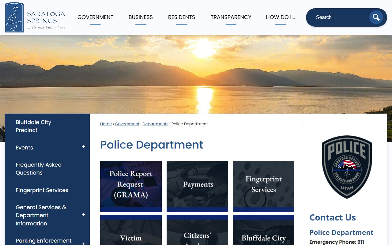 Saratoga Springs Police Department website for booking release records