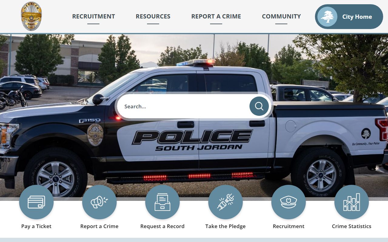 South Jordan Police Department website for booking release records