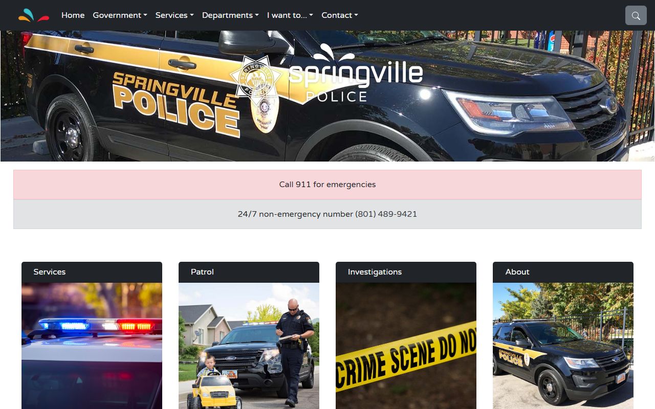 Springville Police Department records portal for Springville booking releases