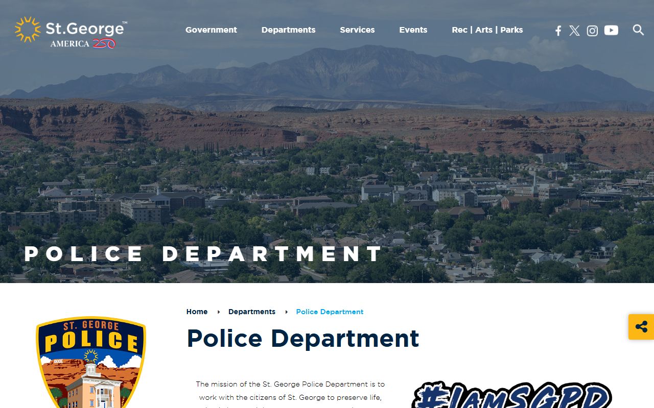 St. George Police Department website for booking release records