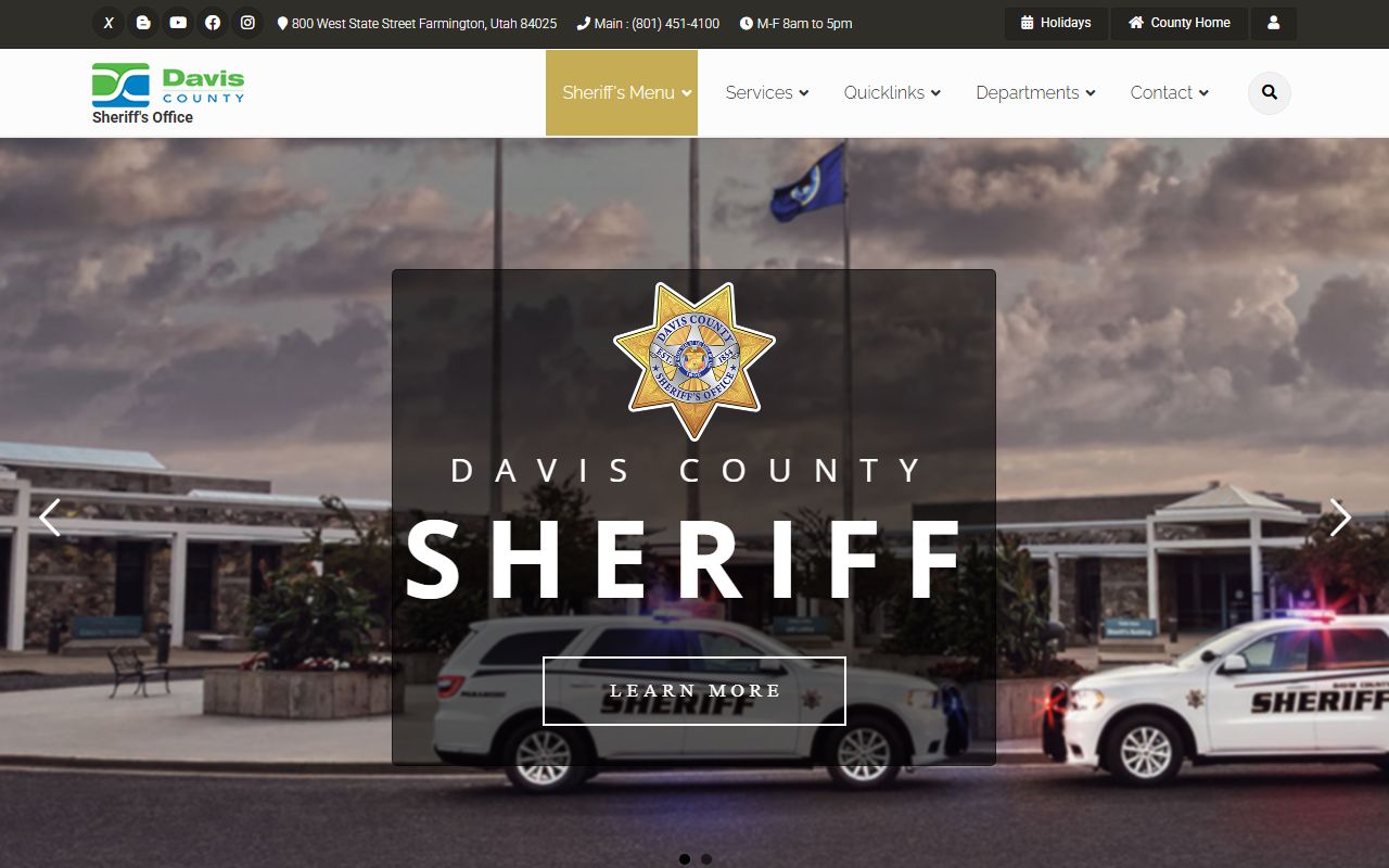 Davis County Sheriff's Office website for booking releases