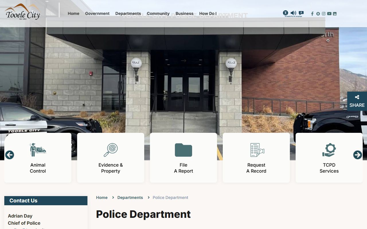 Tooele City Police Department page for booking releases