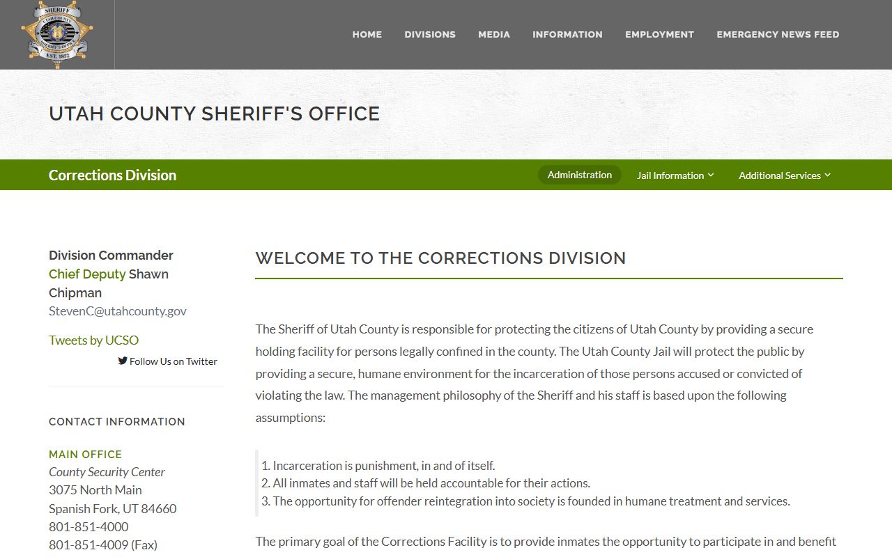 Utah County Jail information and booking releases