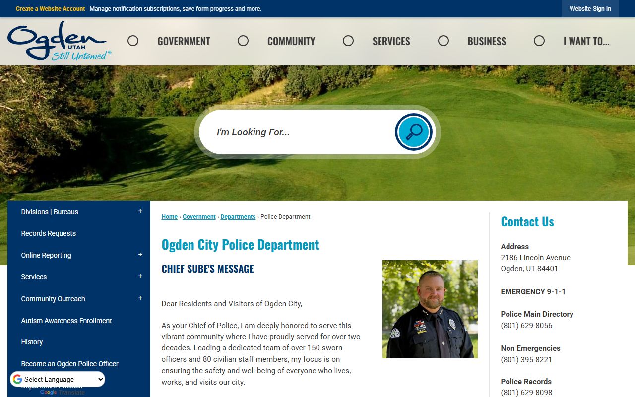 Ogden City Police Department in Weber County